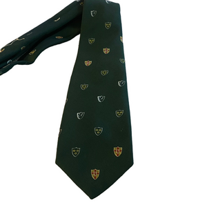 Atkinsons Green Poplin Wool & Silk Tie – Irish Crests Shield Pattern